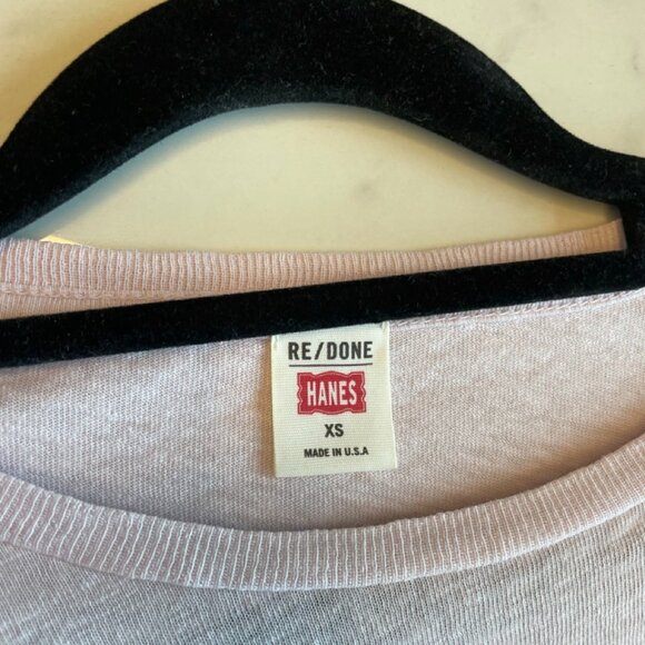 Re/Done + Hanes Graphic Tee Light Pink - Picture 6 of 6